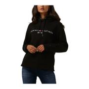 Heritage Hilfiger Hoodie Sweater Tommy Hilfiger , Black , Dames