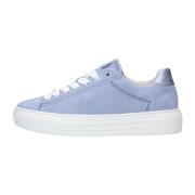 Blauwe Lage Sneakers met Plateauzool Gabor , Blue , Dames