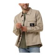 Utility Shirt Taupe Moderne Man Calvin Klein , Beige , Heren