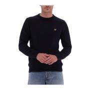 Heren Crew Neck Lambswool Blend Jumper Lyle & Scott , Blue , Heren