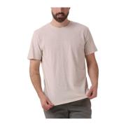 Heren Polo & T-shirt Slhaspen Slub Selected Homme , Beige , Heren