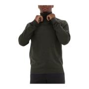 Merino Coolmax Gebreide Rolhals Sweater Selected Homme , Green , Heren