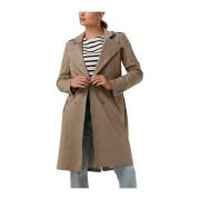 Taupe Wol Trenchcoat Harleston Drykorn , Beige , Dames