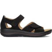 Zwarte Kruisband Sandalen Hartjes , Black , Dames