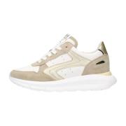 Meisjes Lage Sneakers Beige Leer Suède Hip , Beige , Dames