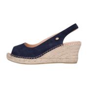 Navy Blue Espadrilles met Peep Toe Fred De La Bretoniere , Blue , Dame...