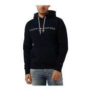 Heren Logo Hoody Sweater Tommy Hilfiger , Blue , Heren