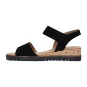 Zwarte Leren Sandalen Stijlvol Comfortabel Gabor , Black , Dames