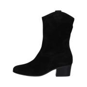 Zwarte Cowboy Stijl Enkellaarzen Gabor , Black , Dames