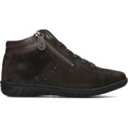 Bruine Hoge Sneakers met Rits Hartjes , Brown , Dames