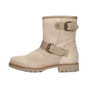 Taupe Suede Biker Boots Felina Panama Jack , Beige , Dames