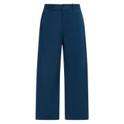 gabardine broek met achterlogo taille Marni , Blue , Heren