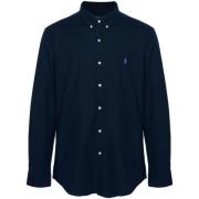 Navy Lange Mouw Sportshirt Polo Ralph Lauren , Blue , Heren