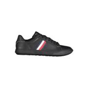 Zwarte Polyester Sneaker Tommy Hilfiger , Black , Heren