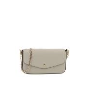 Beige Clutch met Kettingriem Pourchet Paris , Beige , Dames