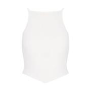 Witte Gebreide Top Mouwloos Vierkante Hals Courrèges , White , Dames