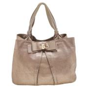 Pre-owned Leather totes Salvatore Ferragamo Pre-owned , Beige , Dames