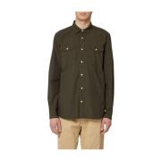 Herenoverhemd Cfwosi0110Mrut3376 614 Woolrich , Green , Heren