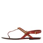 Pre-owned Leather sandals Gucci Vintage , Red , Dames