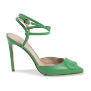 Zwarte Leren Stiletto Pump Dee Ocleppo , Green , Dames