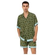 Micro Patroon Print Shirt voor Mannen 4Giveness , Green , Heren