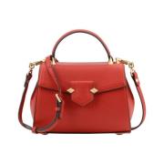 Rode Mini Handtas met Slot Sluiting Pourchet Paris , Red , Dames