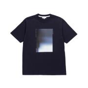 Digitaal Print T-shirt Donkerblauw Norse Projects , Blue , Heren