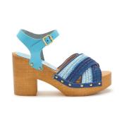 Multikleur Raffia Plateau Schoenen Maliparmi , Blue , Dames