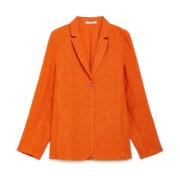 Stijlvolle Single-Breasted Jacket Maliparmi , Orange , Dames