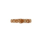 Geometrisch Geweven Leren Hoge Riem Maliparmi , Beige , Dames