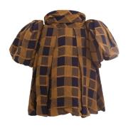 Bruin Geruite Jurk Aw21 Khaite , Brown , Dames