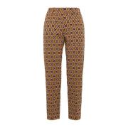 Jacquard Straight-Leg Broek Maliparmi , Brown , Dames