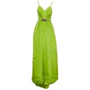 Pre-owned Silk dresses Oscar De La Renta Pre-owned , Green , Dames