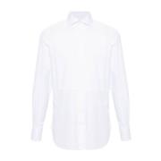 Witte Katoenen Overhemd Pintuck Detail Finamore , White , Heren