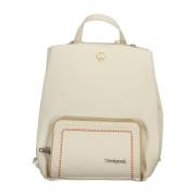 Witte Polyethyleen Rugzak met Logo Detail Desigual , Beige , Dames