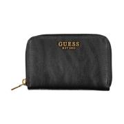 Zwarte portemonnee met meerdere vakken en rits Guess , Black , Dames