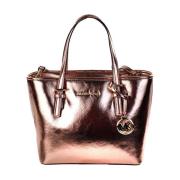 Metallic Smooth Leather Top Zip Tote Bag Michael Kors , Pink , Dames