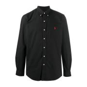 Zwarte Oxford Overhemd Casual Stijl Polo Ralph Lauren , Black , Heren