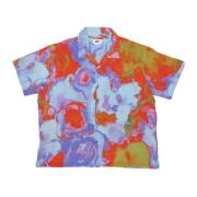Blauw Multi Geweven T-Shirt Man Streetwear Obey , Multicolor , Heren