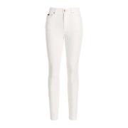 Audrey Denim Stretch Jeans met Bandjes Dolce & Gabbana , White , Dames