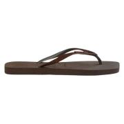 Glitter Square Flip Flops Havaianas , Brown , Dames