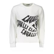 Logo Print Katoenen Sweater Cavalli Class , White , Heren