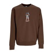 Gundam Crewneck Sweatshirt Streetwear HUF , Brown , Heren