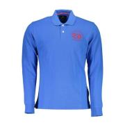 Blauw Geborduurd Poloshirt met Contrast La Martina , Blue , Heren