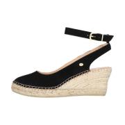 Zwarte Espadrilles met Sleehak Fred De La Bretoniere , Black , Dames