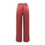 Elastische Taille Satijnen Broek Maliparmi , Red , Dames