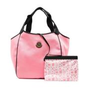 Roze Logo-Patch Tote Bag Moncler , Pink , Dames
