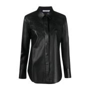 Zwarte Leren Shirt Chloé , Black , Dames