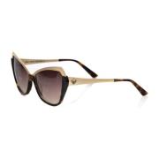 Chique Cat Eye Zonnebril met Gouden Accenten Frankie Morello , Black ,...