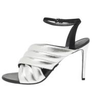Pre-owned Leather sandals Balmain Pre-owned , Gray , Dames